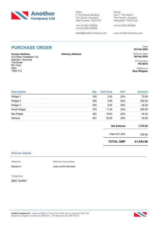 Brit - Purchase Order