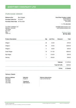 Clean - Purchase Order